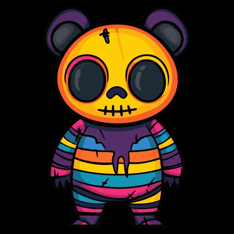 Panda Halloween Bande Dessinée Drôle