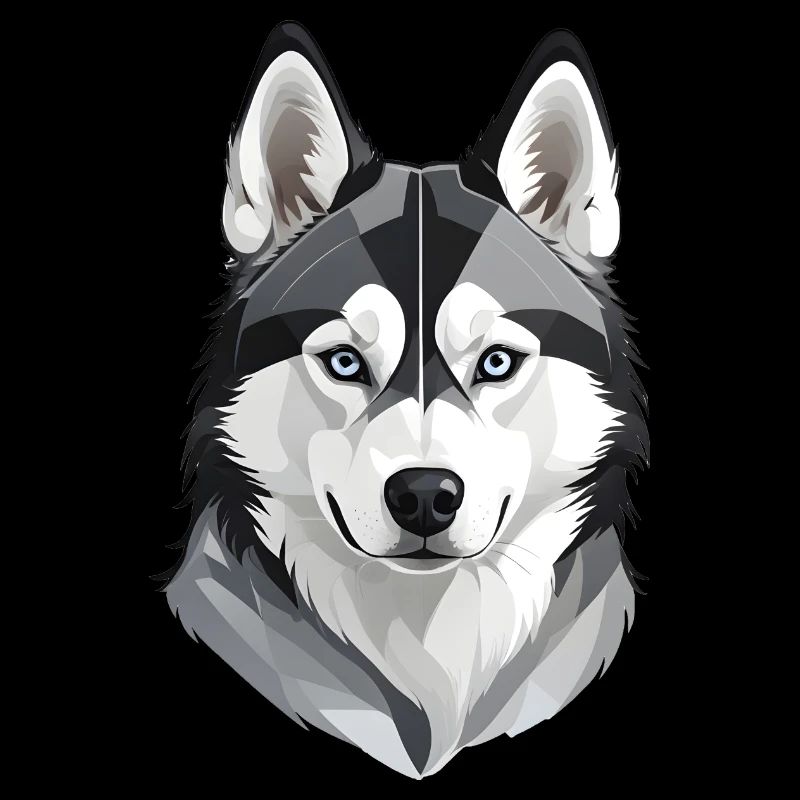 Tête de husky mignonne