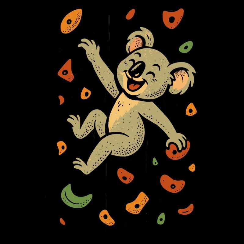 Bouldern Koala Bär Klettern Retro Geschenk