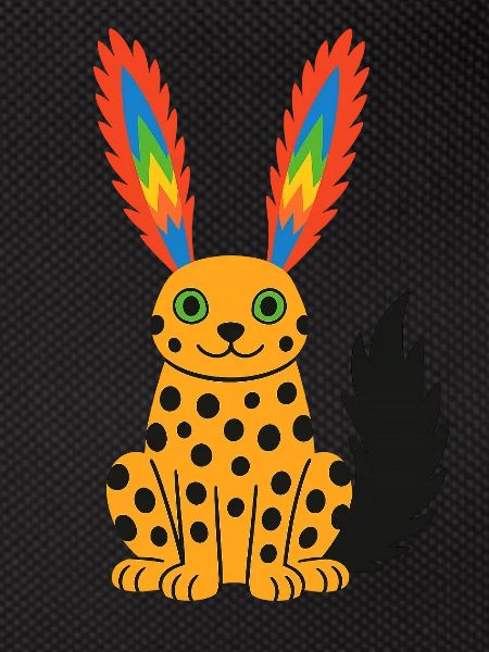 Exotischer Fantasy-Gepard mit Regenbogenfederohren