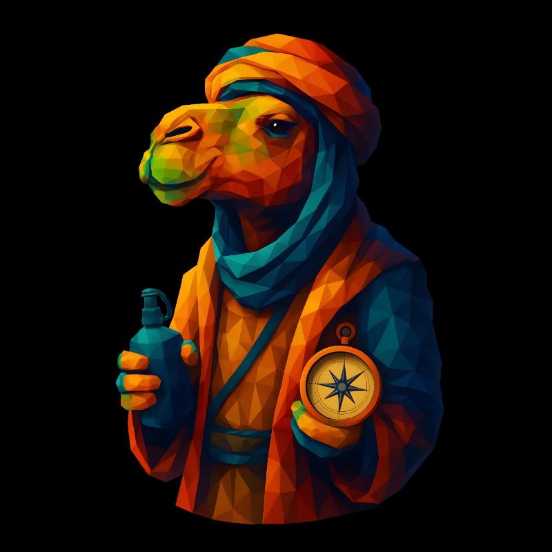 WPAP Style Animals - Camel Caravan Guide