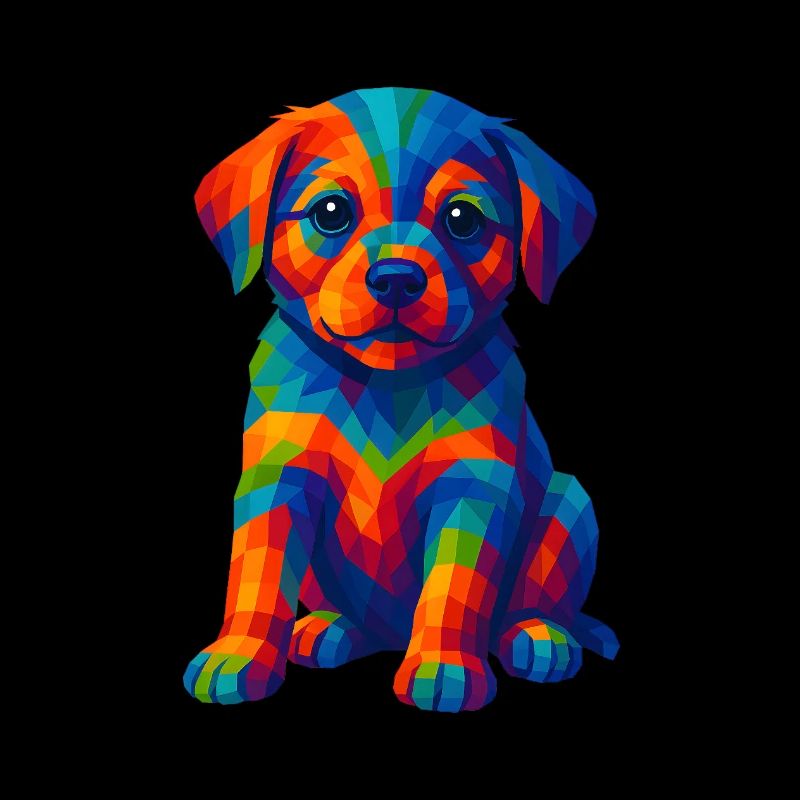WPAP Polygon Style Animaux - Portrait de chiot de chien