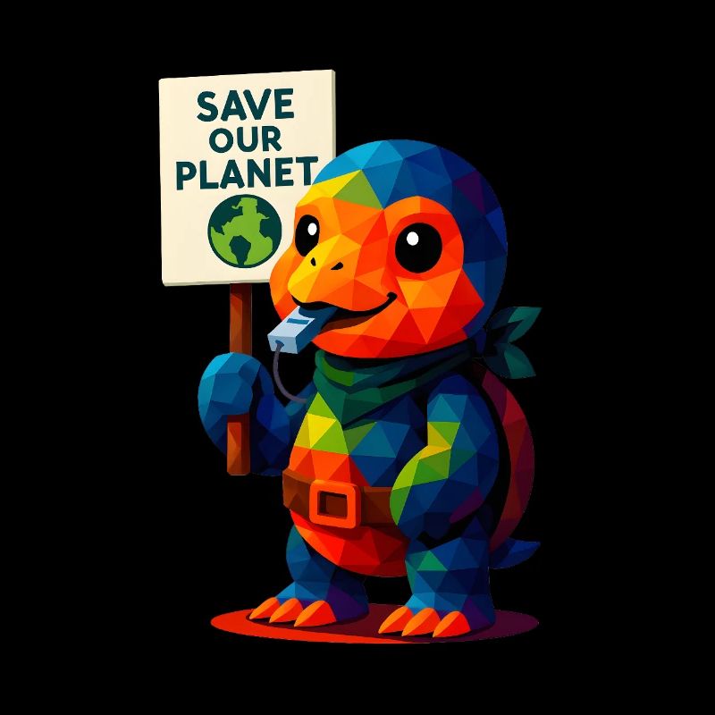 WPAP Polygon Kawaii Style Animals Baby Turtle