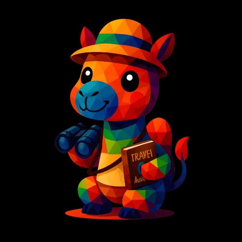 WPAP Polygon Style Tiere Kamel Reiseführer