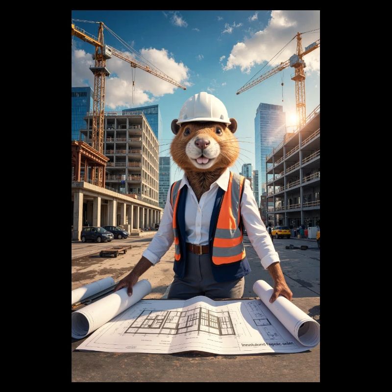 Humanoider Biber-Architekt