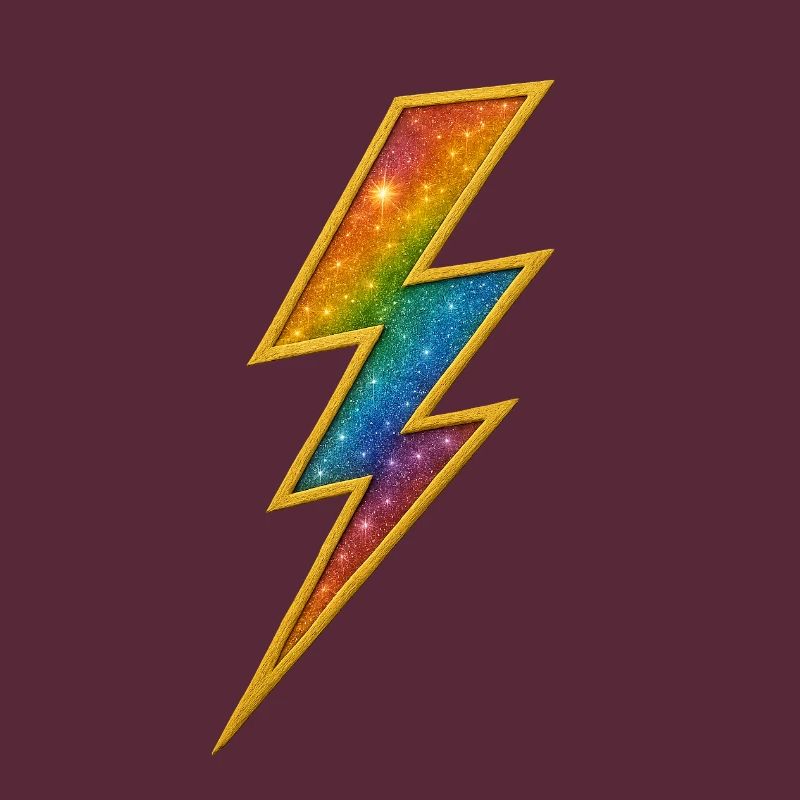 Rainbow Lightning with Gold Frame