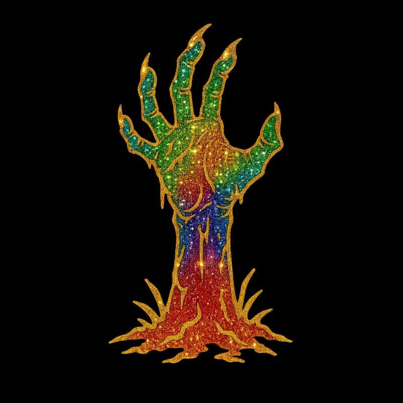 Regenbogen-Glitzerhand Erwachen