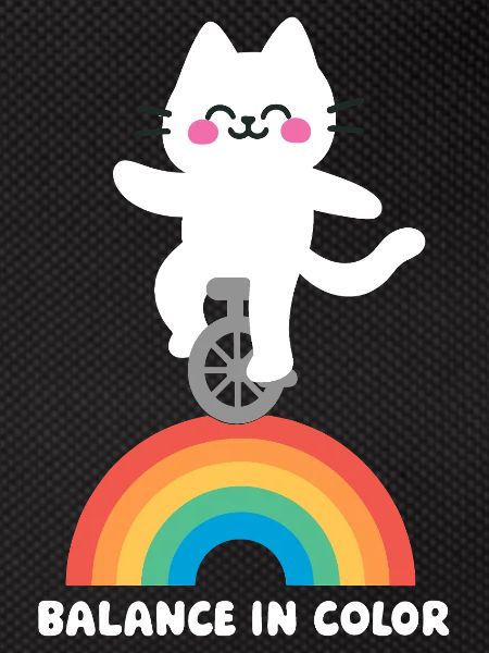 Cat Balances Rainbow