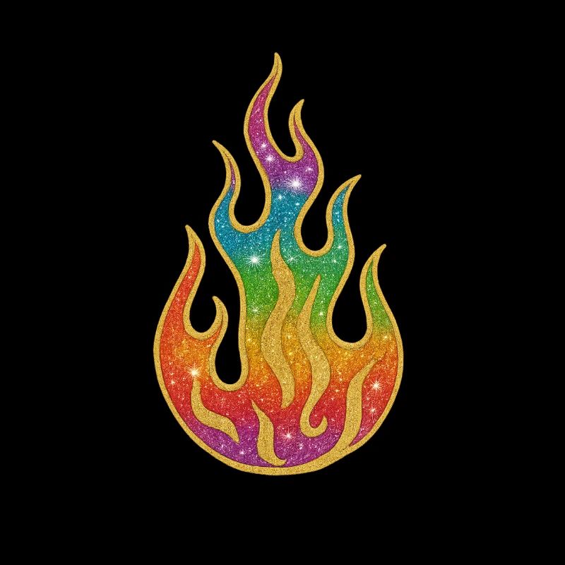 Feuer | Regenbogenflamme Glitzerpracht