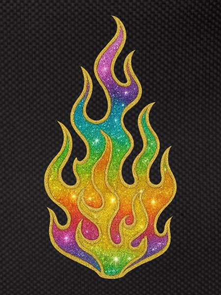 Rainbow Flames Glitter