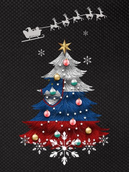 Christmas tree with Slovenia flag