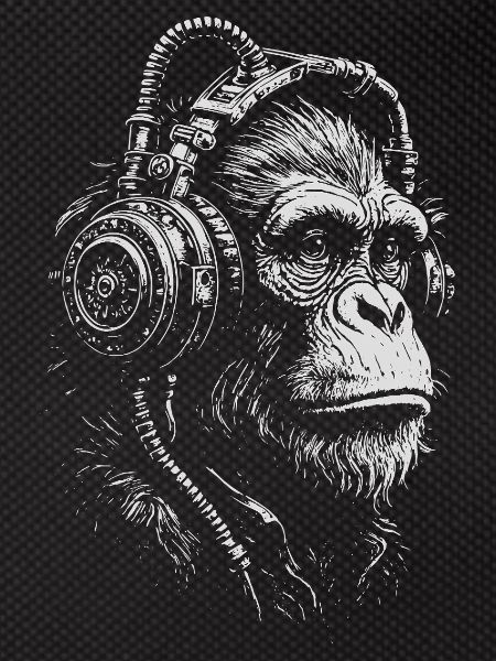 Illustration du singe casque