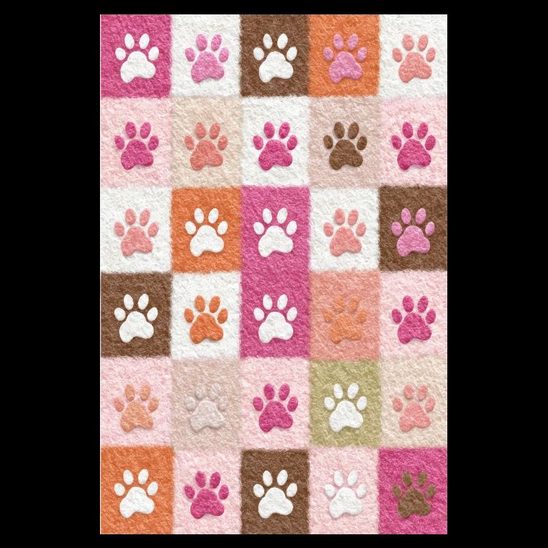 Pfotenabdruck-Patchwork-Plüschfelder