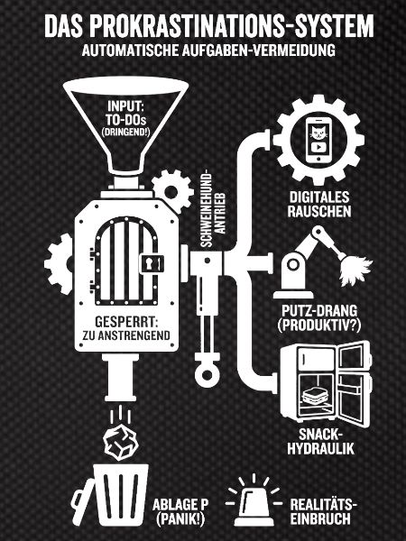 Procrastination System Funny Infographic