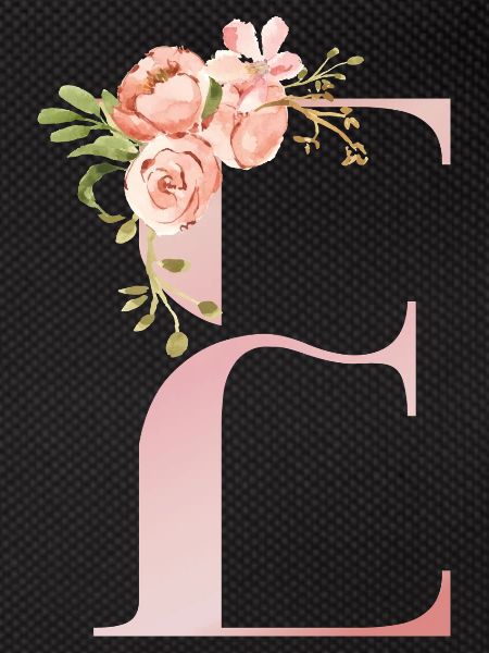 Pastel Floral Monogram E