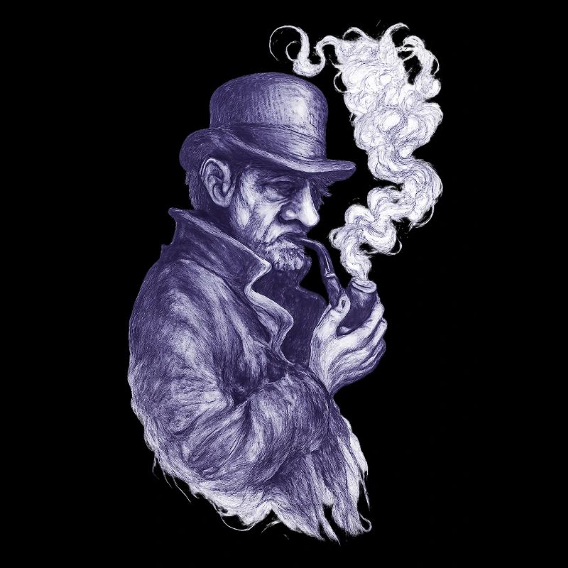 Pipe Smoker Detective in the Shadows