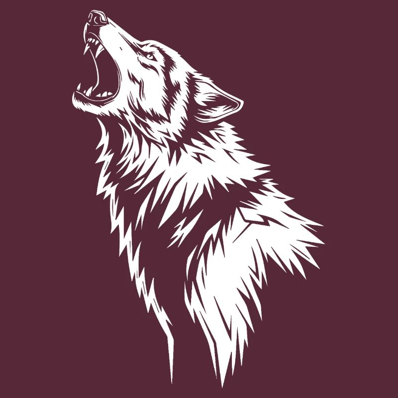 Howling wolf in silhouette