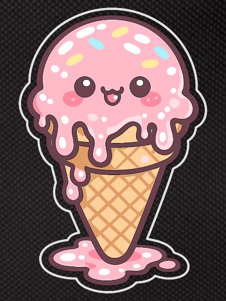 Kawaii Eiscreme mit Sprinkles