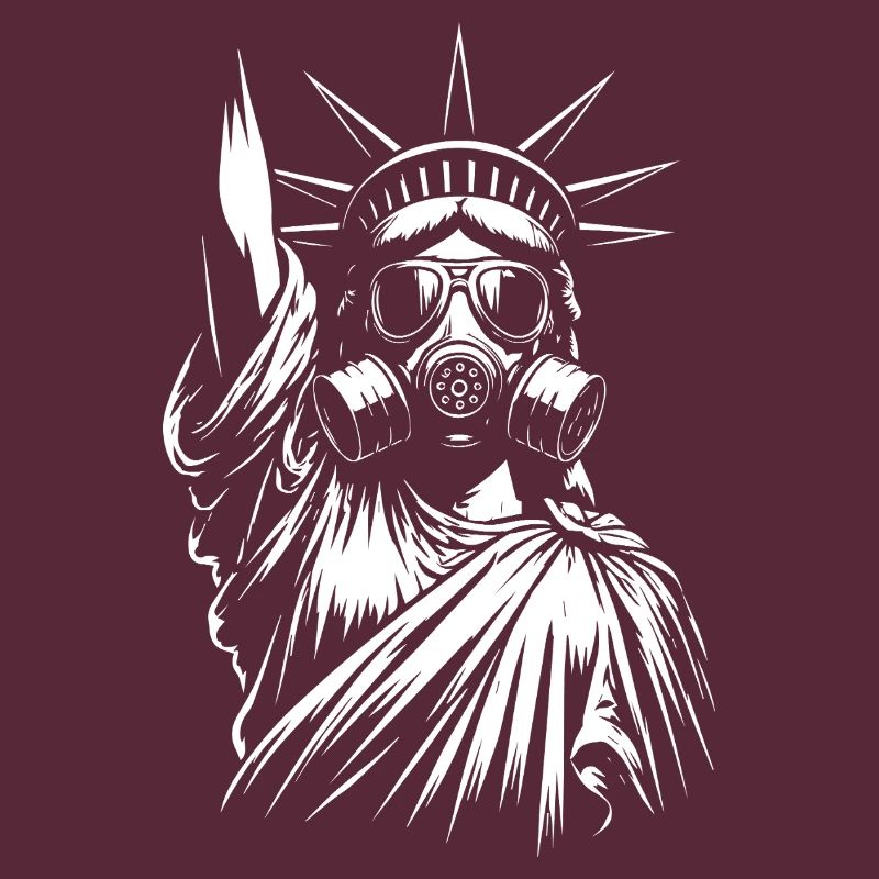 Freiheitsstatue mit Gasmasken-Design