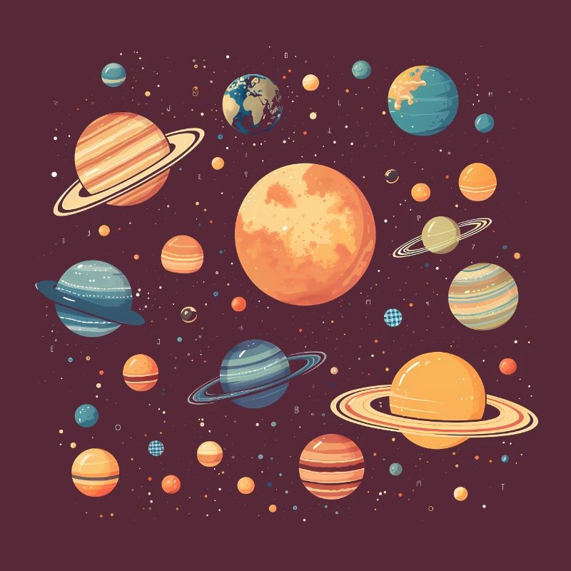 Planètes colorées flottant dans l’espace