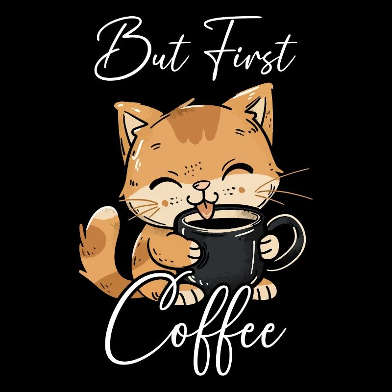 Chat Café Mais Premier Café Matin Grouch Drôle