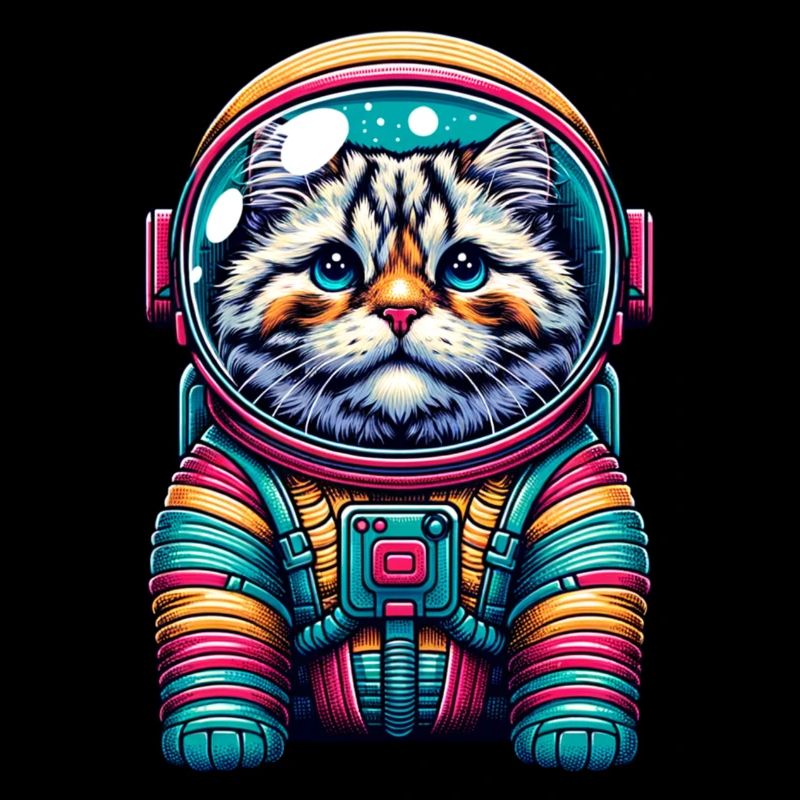 Petit chat mignon comme astronaute astronaute