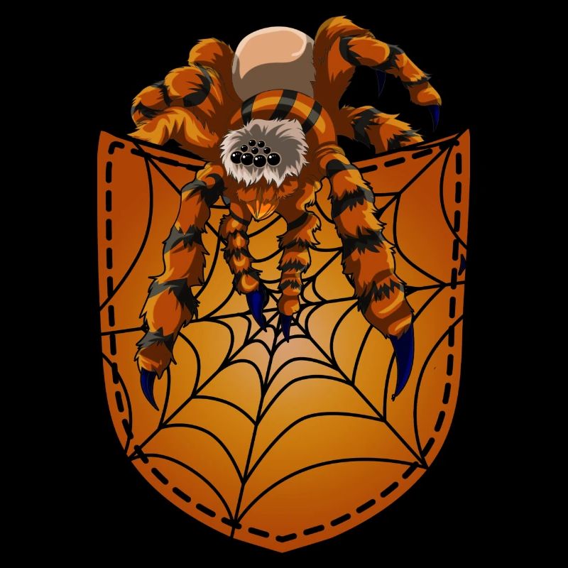 Tarantula Spider Web Animal Breast Pocket Spider