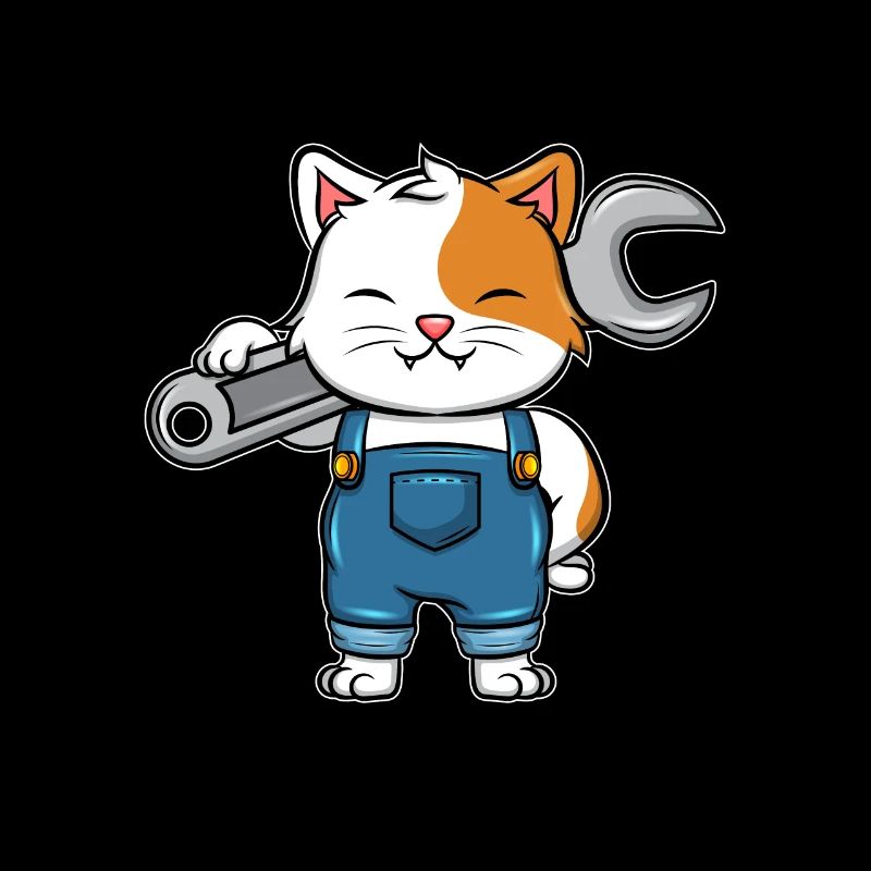 Mechanical Engineer Mechanic Cat With A Wrench