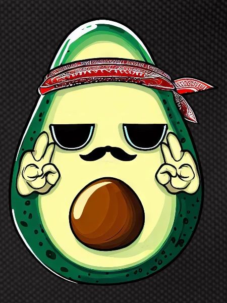Hippie avocado with beard