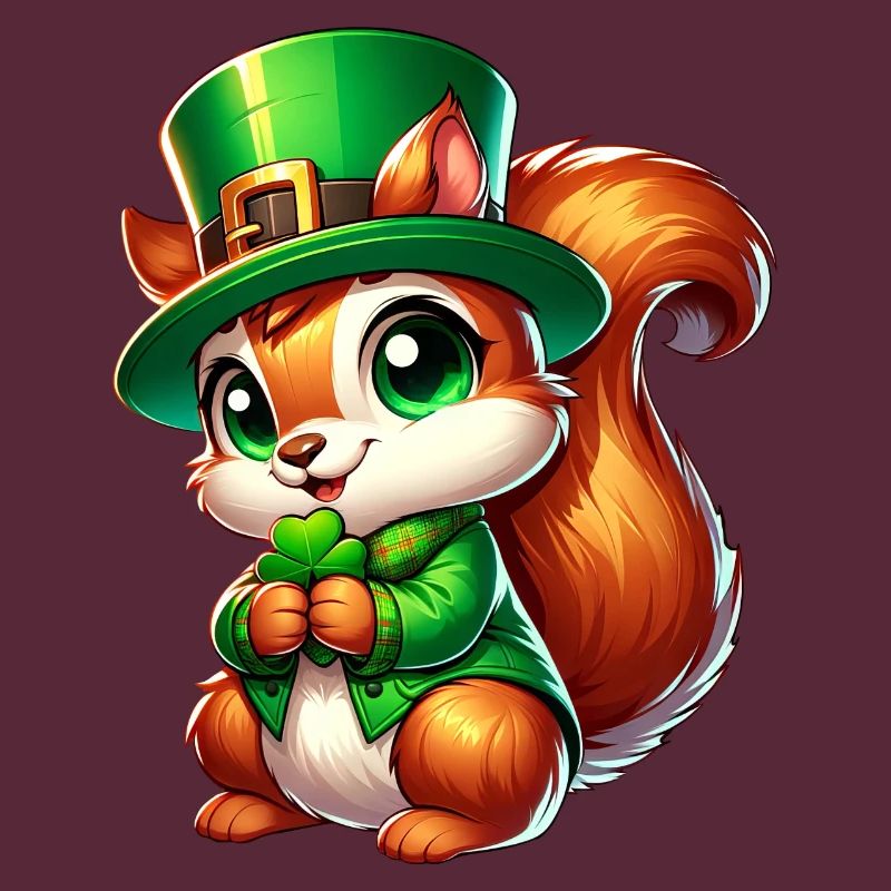 St. Patrick's Day Süßes Eichhörnchen Comic Design