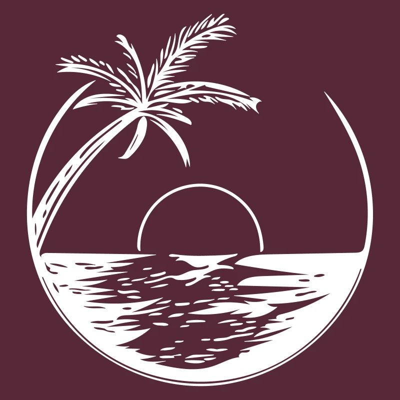 Sunset with palm tree - Vector Style