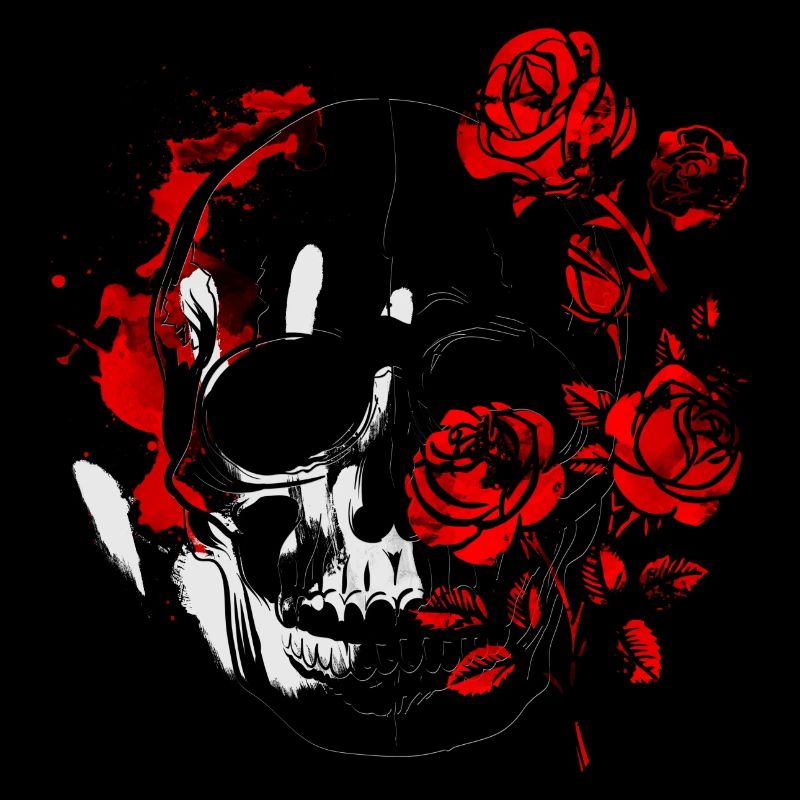Rosen und Schädel