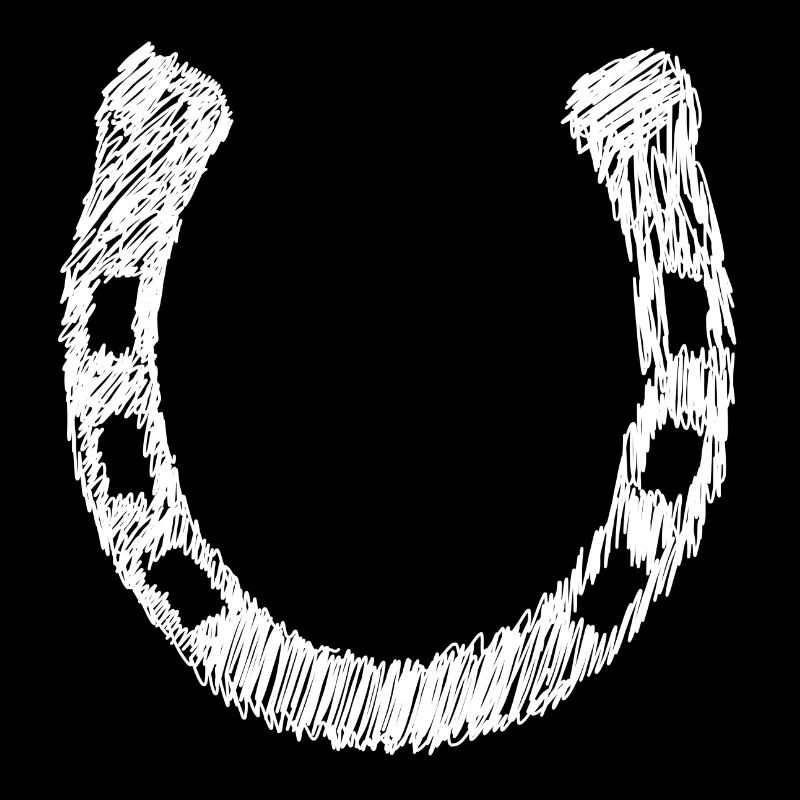 Horseshoe Scribbled Horses Lucky Symbol Luck
