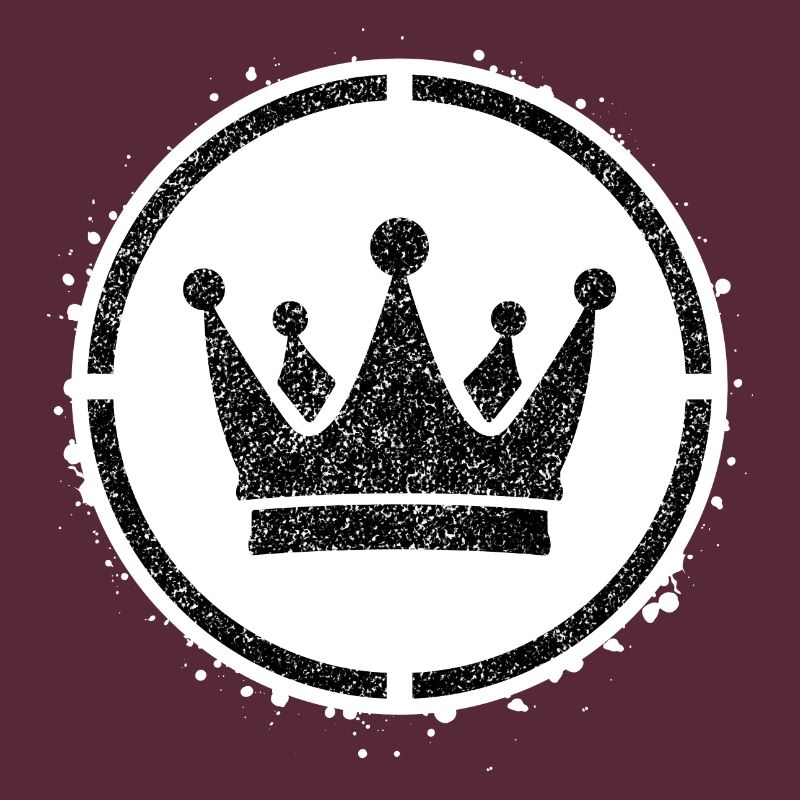 Sponge stencil Crown inside circle