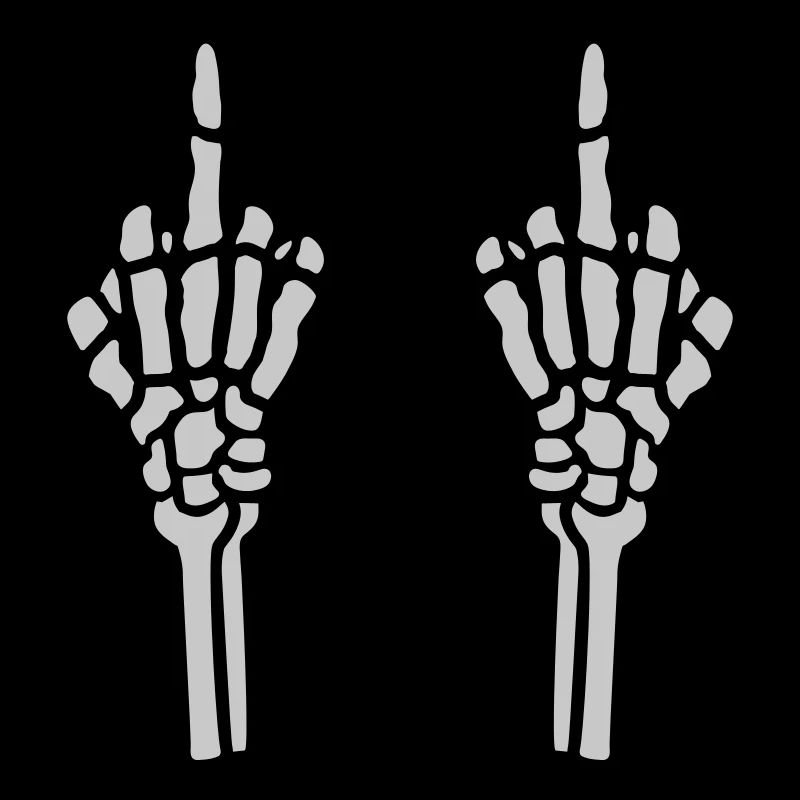 2 hands middle finger bone