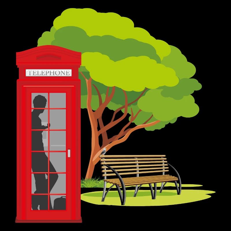 Cabine téléphonique dans le parc