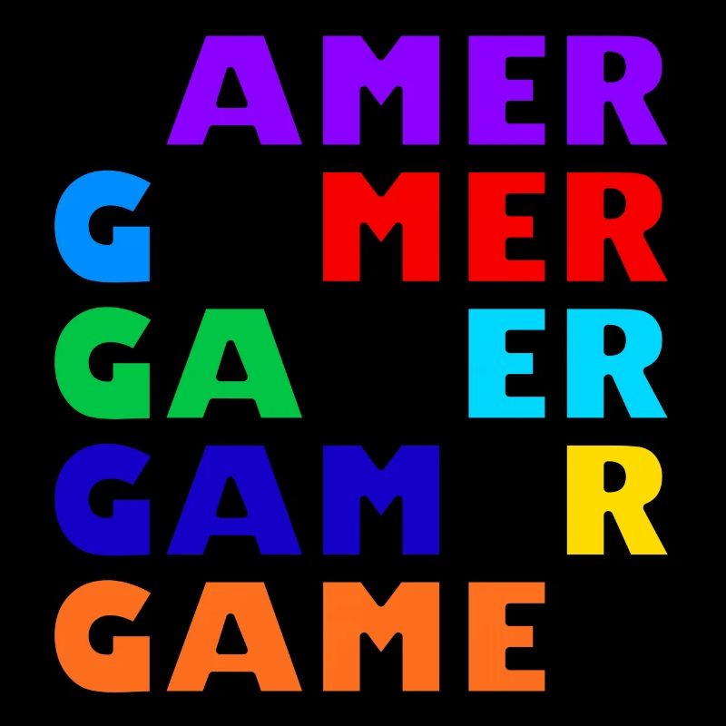 Retro multicolored black gamer