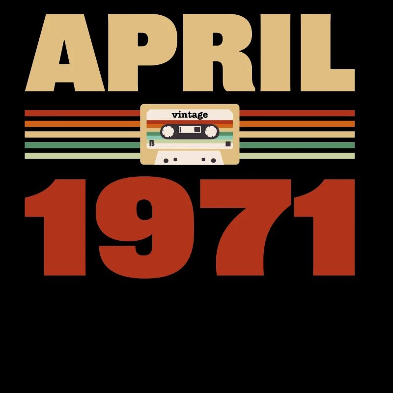 52nd birthday April Born 1971 Gift idea