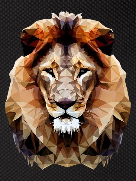 Modern polygon lion