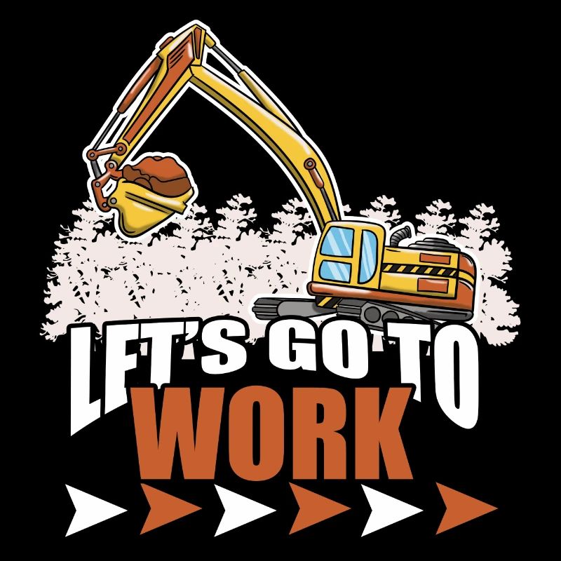 Excavator Construction Site Construction Worker Girl I Gift