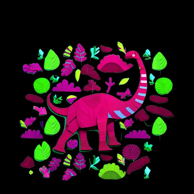 Pinker Brontosaurus im Wald