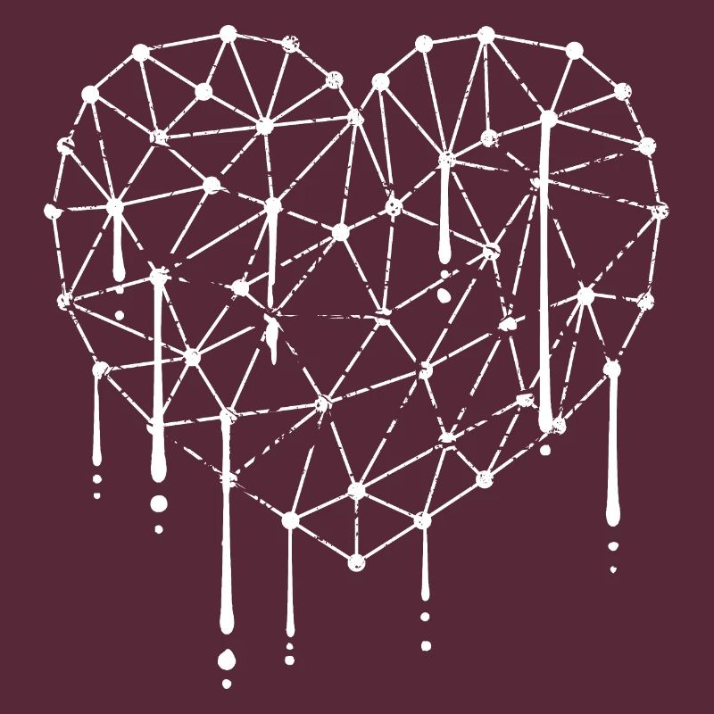 Cool Heart Love Graffiti Drop Grid Pattern