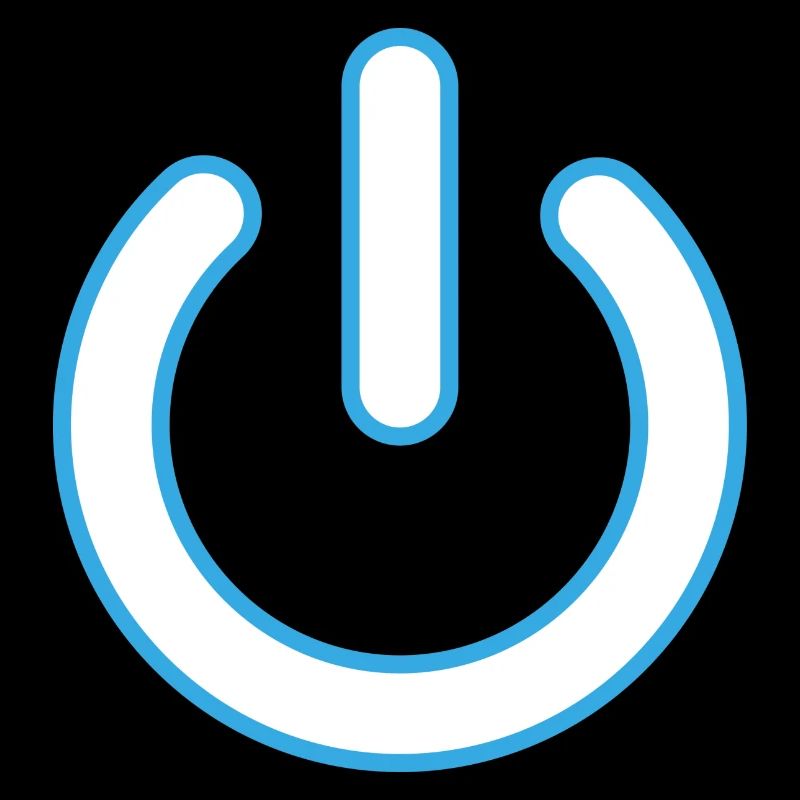 blauer Powerbutton