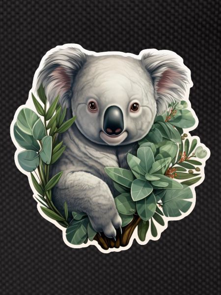 Koala with eucalyptus