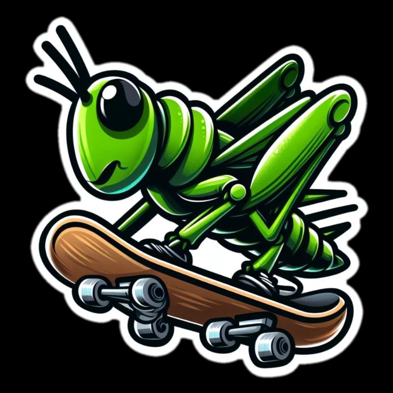 Grasshopper en skateboard