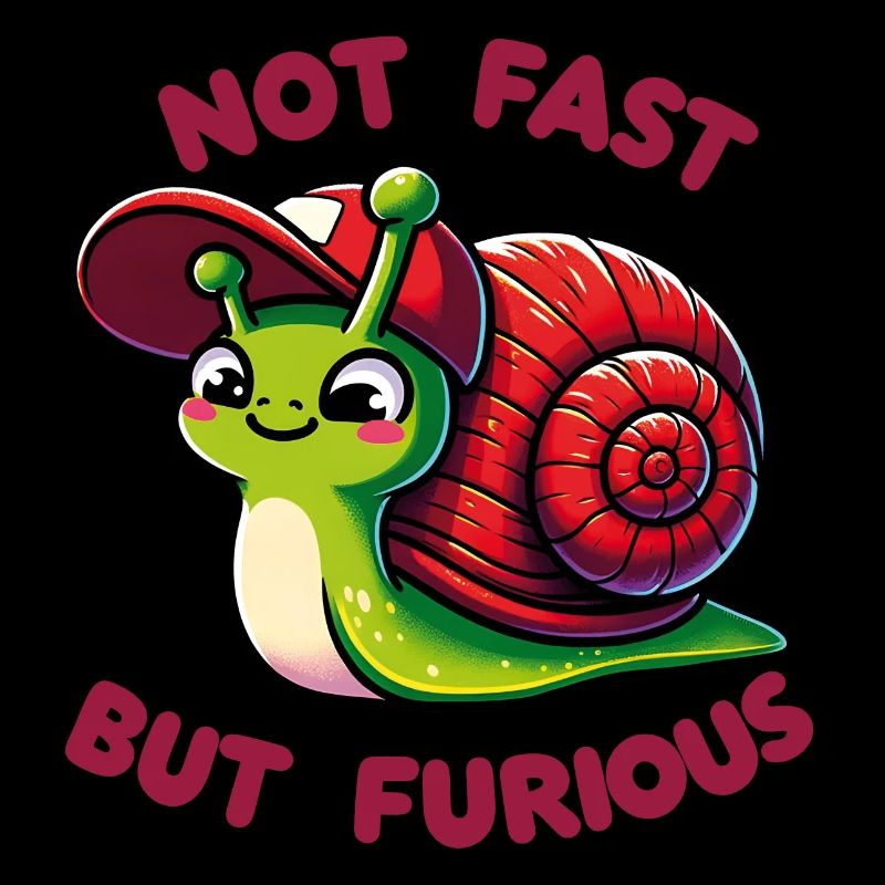 Little cute snail with baseball cap