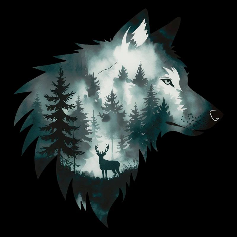 Captivating and intricate artwork featuring a wolf