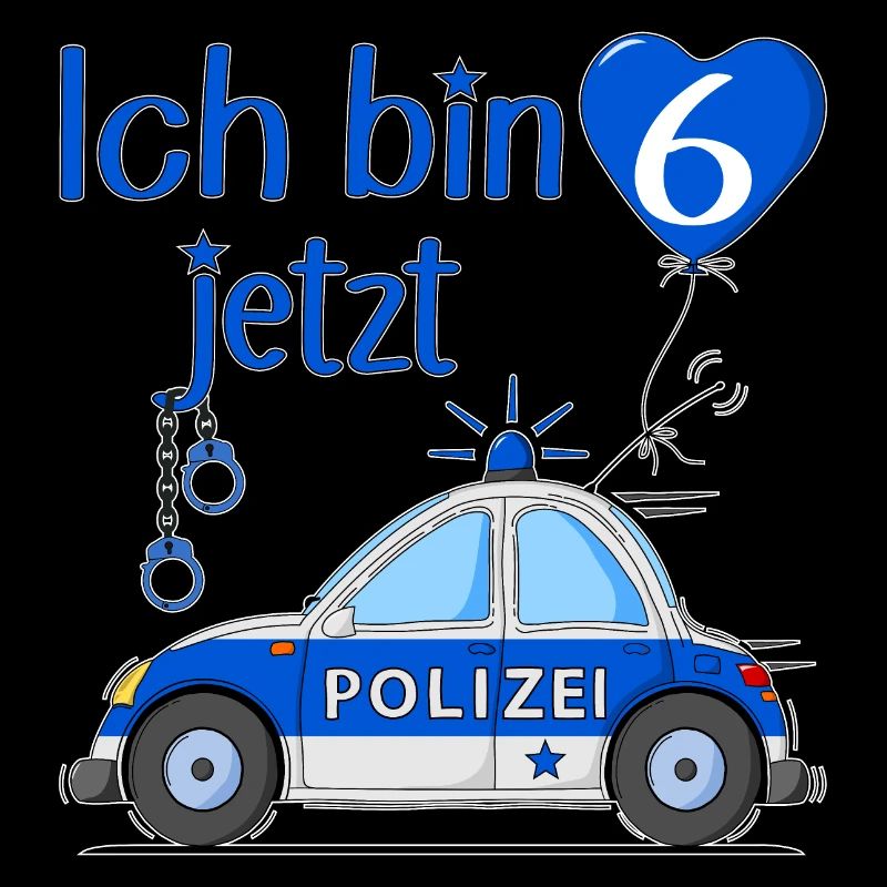 Polizeiauto Ich bin jetzt 6 Geburtstag