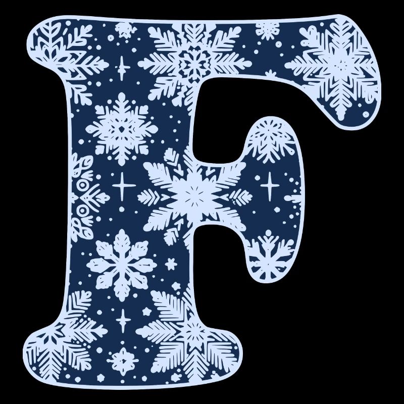 Buchstabe F Schneeflocken