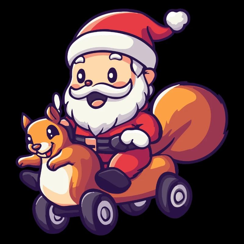 Écureuil Père Noël dessin animé